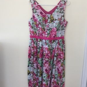 Floral Isaac full skirted cotton dress